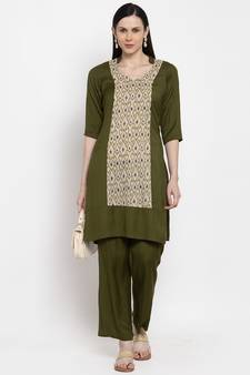 Green handloom viscose rayon salwar