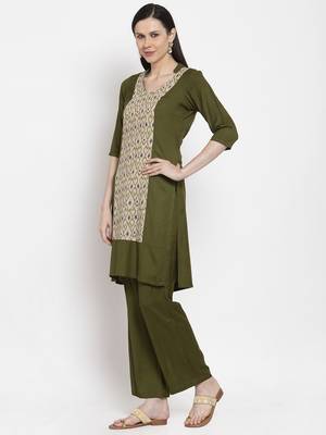 Green handloom viscose rayon salwar 4