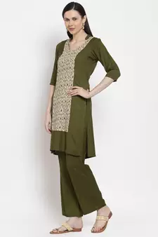 Green handloom viscose rayon salwar