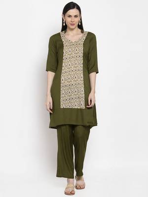 Green handloom viscose rayon salwar 5