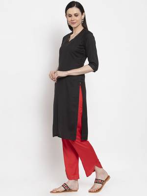 Black handloom viscose rayon salwar 4