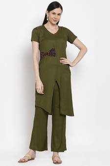 Green handloom viscose rayon salwar