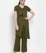 Green handloom viscose rayon salwar