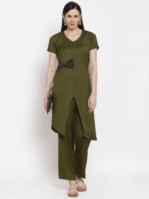 Green handloom viscose rayon salwar 4