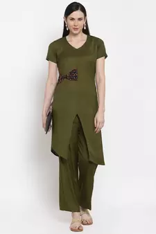 Green handloom viscose rayon salwar