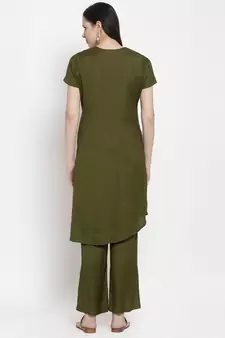 Green handloom viscose rayon salwar