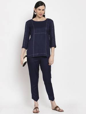 Blue handloom viscose rayon salwar 5