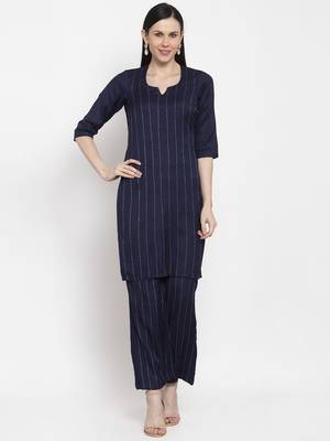 Blue handloom viscose rayon salwar 1