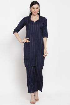 Blue handloom viscose rayon salwar