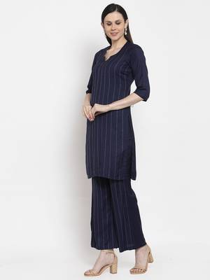 Blue handloom viscose rayon salwar 4