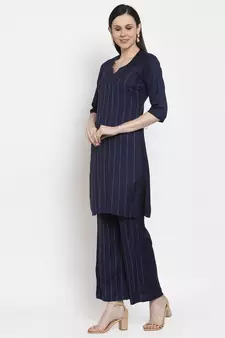 Blue handloom viscose rayon salwar