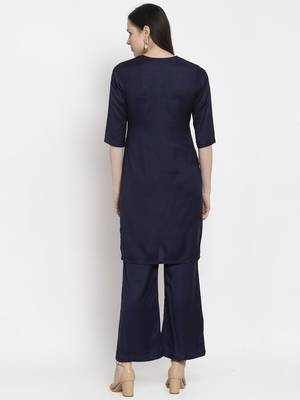 Blue handloom viscose rayon salwar 5