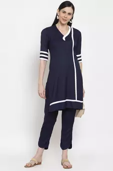 Blue handloom viscose rayon salwar