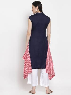 Blue handloom viscose rayon salwar 4