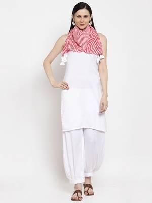 White handloom viscose rayon salwar 1
