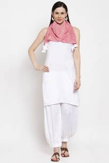 White handloom viscose rayon salwar