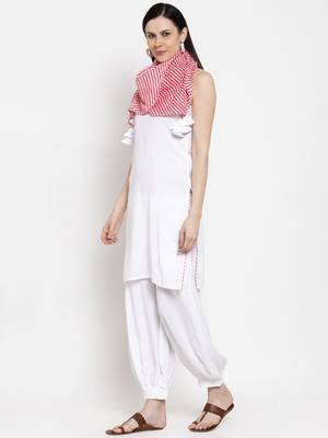 White handloom viscose rayon salwar 5
