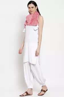 White handloom viscose rayon salwar
