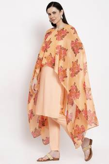 Orange handloom kota doria salwar