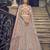 PEACH SEQUINS EMBROIDERED NET SEMI STITCHED BRIDAL LEHENGA