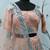 PEACH SEQUINS EMBROIDERED NET SEMI STITCHED BRIDAL LEHENGA