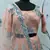 PEACH SEQUINS EMBROIDERED NET SEMI STITCHED BRIDAL LEHENGA