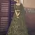 OLIVE-GREEN SEQUINS EMBROIDERED NET SEMI STITCHED BRIDAL LEHENGA