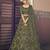 OLIVE-GREEN SEQUINS EMBROIDERED NET SEMI STITCHED BRIDAL LEHENGA