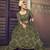 OLIVE-GREEN SEQUINS EMBROIDERED NET SEMI STITCHED BRIDAL LEHENGA