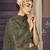 OLIVE-GREEN SEQUINS EMBROIDERED NET SEMI STITCHED BRIDAL LEHENGA