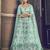 TURQUOISE-BLUE SEQUINS EMBROIDERED NET SEMI STITCHED BRIDAL LEHENGA