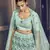 TURQUOISE-BLUE SEQUINS EMBROIDERED NET SEMI STITCHED BRIDAL LEHENGA