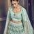 TURQUOISE-BLUE SEQUINS EMBROIDERED NET SEMI STITCHED BRIDAL LEHENGA