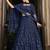 NAVY-BLUE SEQUINS EMBROIDERED GEORGETTE SEMI STITCHED BRIDAL LEHENGA
