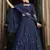 NAVY-BLUE SEQUINS EMBROIDERED GEORGETTE SEMI STITCHED BRIDAL LEHENGA