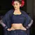 NAVY-BLUE SEQUINS EMBROIDERED GEORGETTE SEMI STITCHED BRIDAL LEHENGA