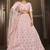 PINK SEQUINS EMBROIDERED GEORGETTE SEMI STITCHED BRIDAL LEHENGA