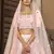PINK SEQUINS EMBROIDERED GEORGETTE SEMI STITCHED BRIDAL LEHENGA