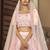 PINK SEQUINS EMBROIDERED GEORGETTE SEMI STITCHED BRIDAL LEHENGA