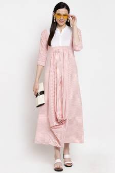 Pink printed cotton maxi-dresses