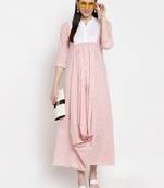 Pink printed cotton maxi-dresses