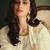 Cream embroidered pure silk salwar