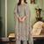 Grey embroidered pure silk salwar