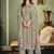 Grey embroidered pure silk salwar