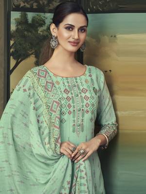 Green digital print cotton salwar 2