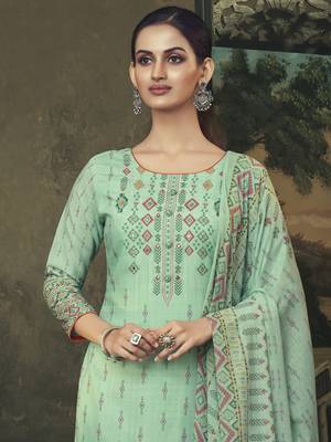Green digital print cotton salwar 3