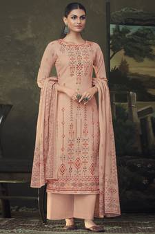 Peach digital print cotton salwar