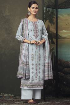 Grey digital print cotton salwar