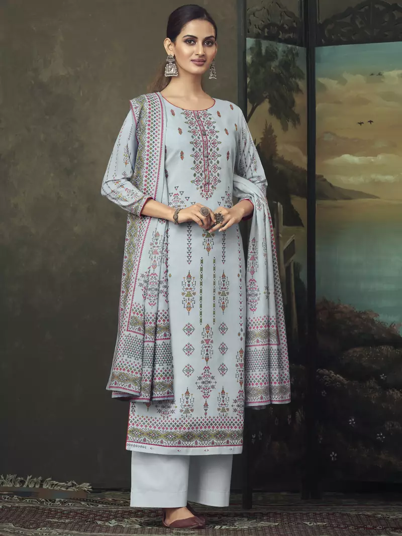 Grey digital print cotton salwar