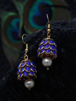 Blue pearl earrings 1
